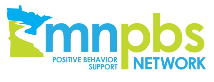 This image is a logo with a graphic of Minnesota. It is a logo for the Minnesota Positive Behavior Support Network